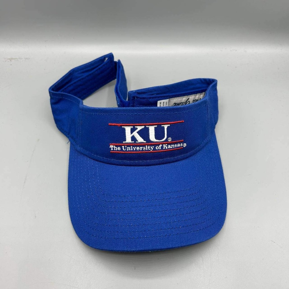 The University of Kansas Visor Hat Men Blue The Game Strap Back Cap Cotton New
